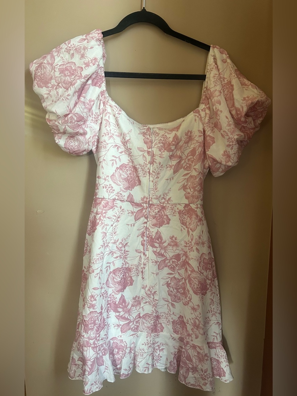 Trixxi White Midi Dress with Blush Pink Floral Print - Picture 2 of 3